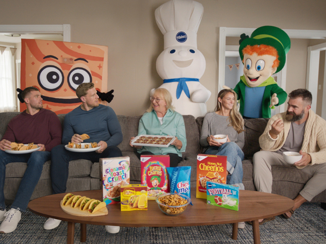 : T.J. and J.J. Watt and Donna, Kylie and Jason Kelce invite friends and families to perform their game day rituals with the help of popular General Mills brands 